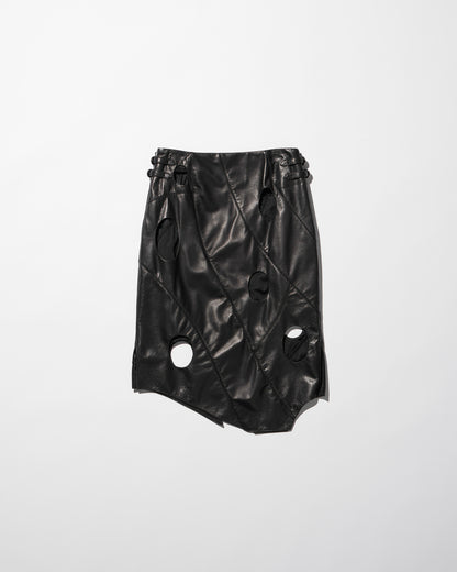 hole leather skirt / M259SK06 - black - mukcyen online