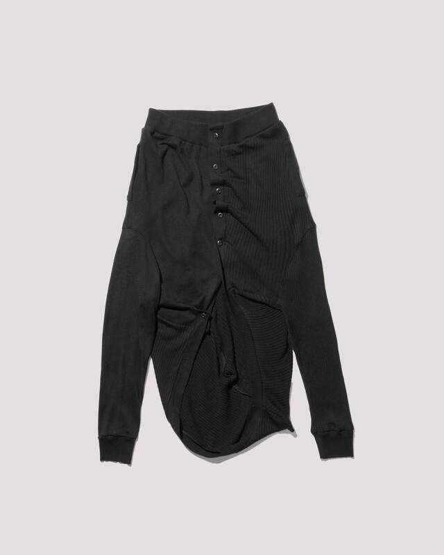 deformed knit skirt / M259SK07 - black