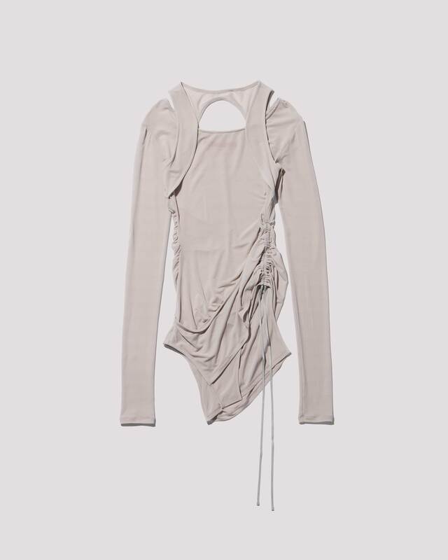 stretch layered long sleeve / M259TS01 - gray