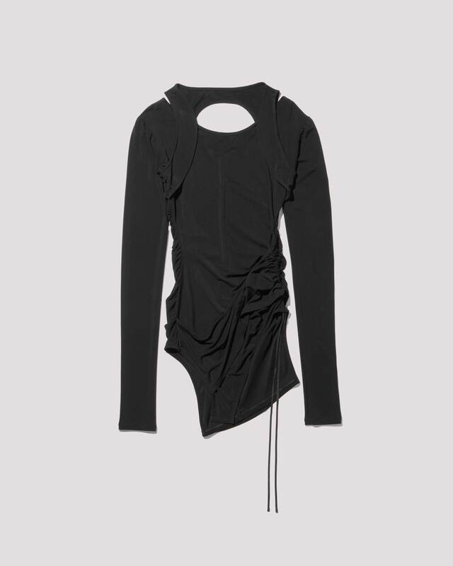 stretch layered long sleeve / M259TS01 - black