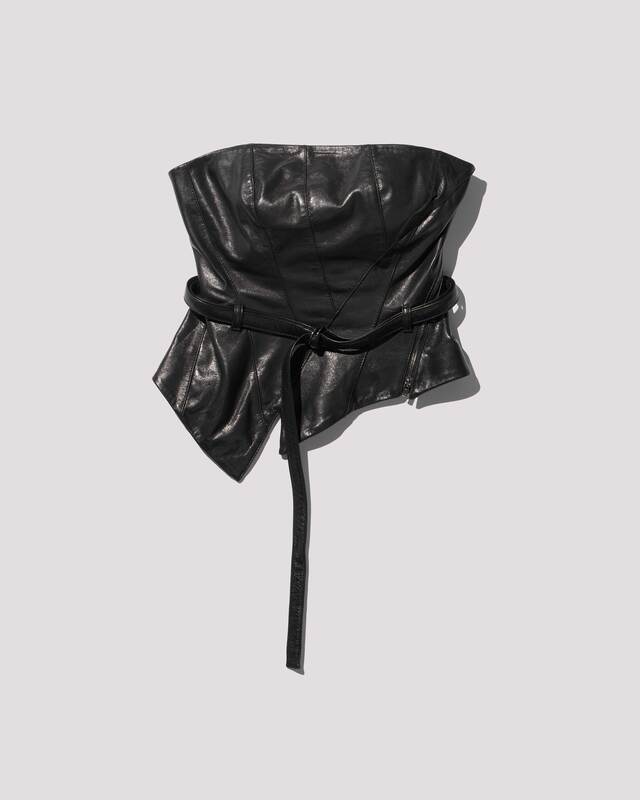 leather tube top / M259TS05 - black