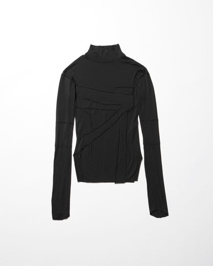 gauze high neck top / M259TS06 - black - mukcyen online