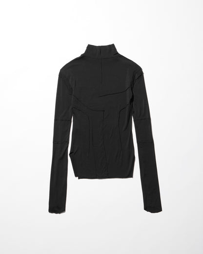 gauze high neck top / M259TS06 - black - mukcyen online
