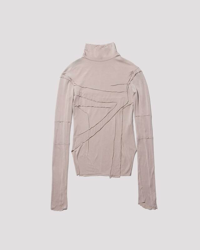 gauze high neck top / M259TS06 - greige