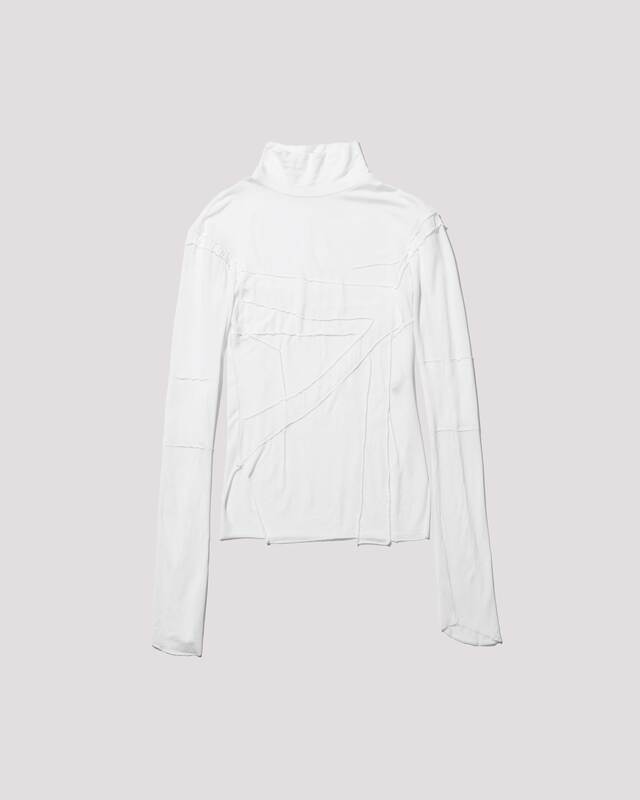 gauze high neck top / M259TS06 - off white