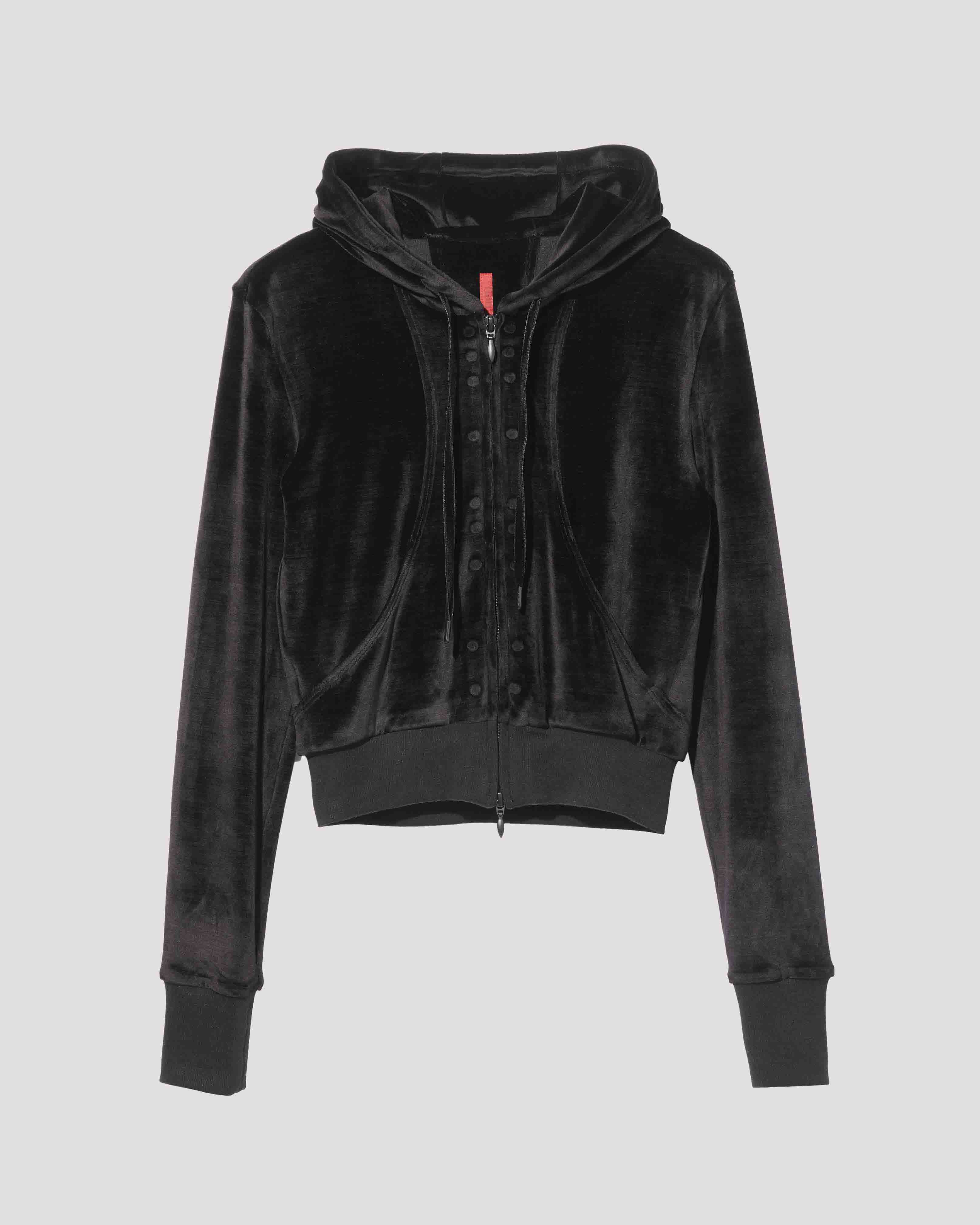 soft velour hoodie / M269BL03 - jet black