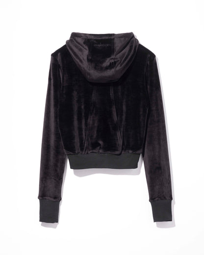 soft velour hoodie / M269BL03 - jet black