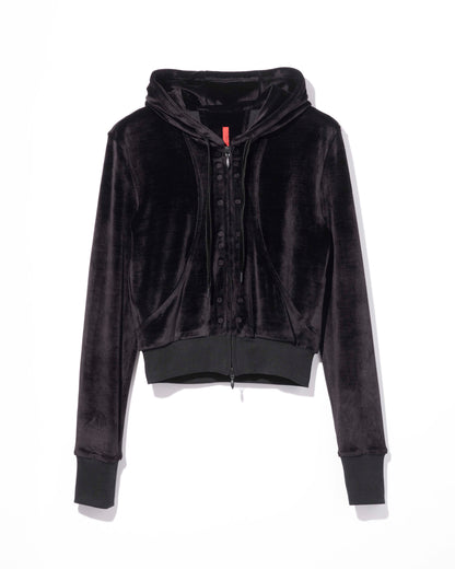 soft velour hoodie / M269BL03 - jet black