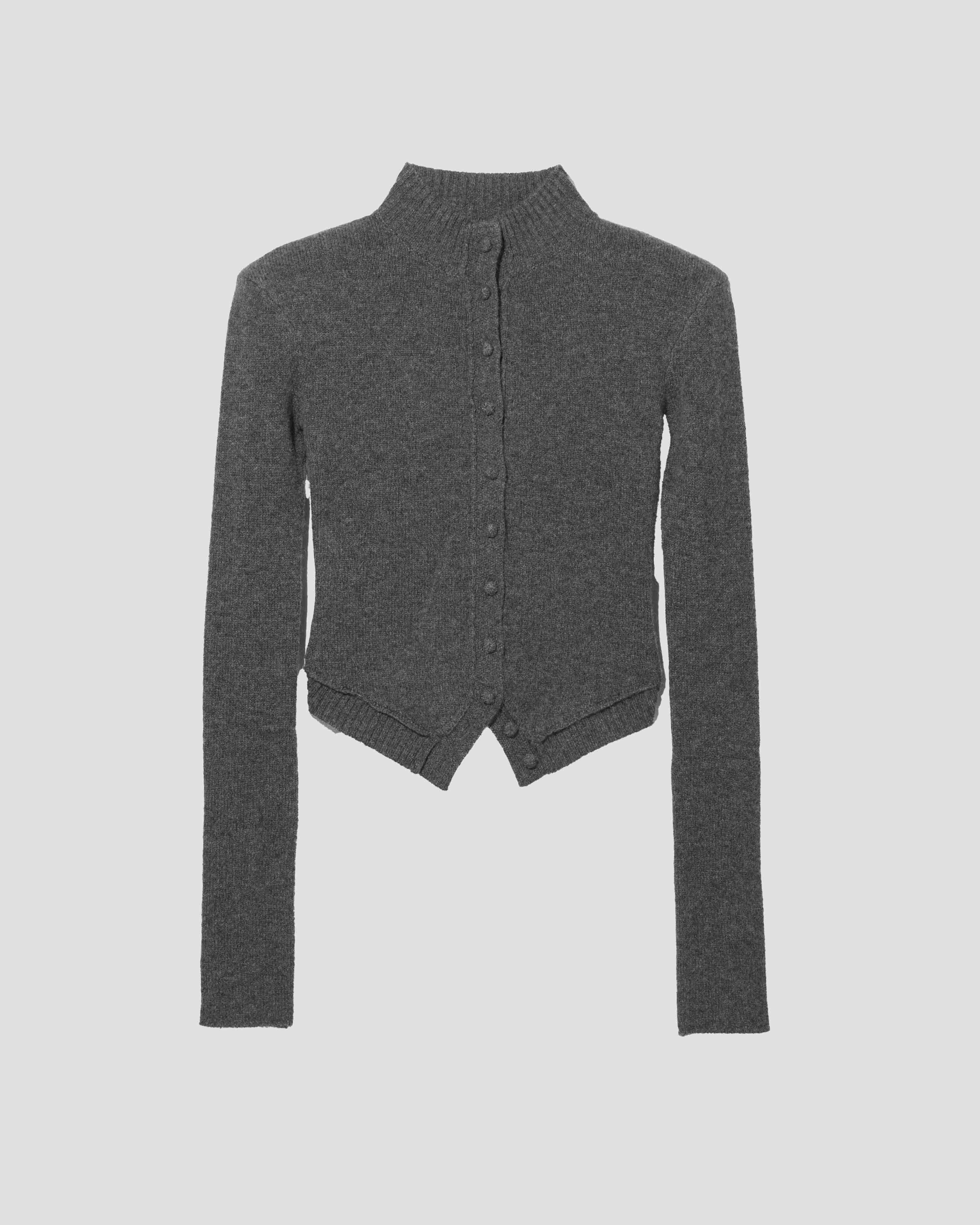 yak arc cardigan / M269CD02 - gray