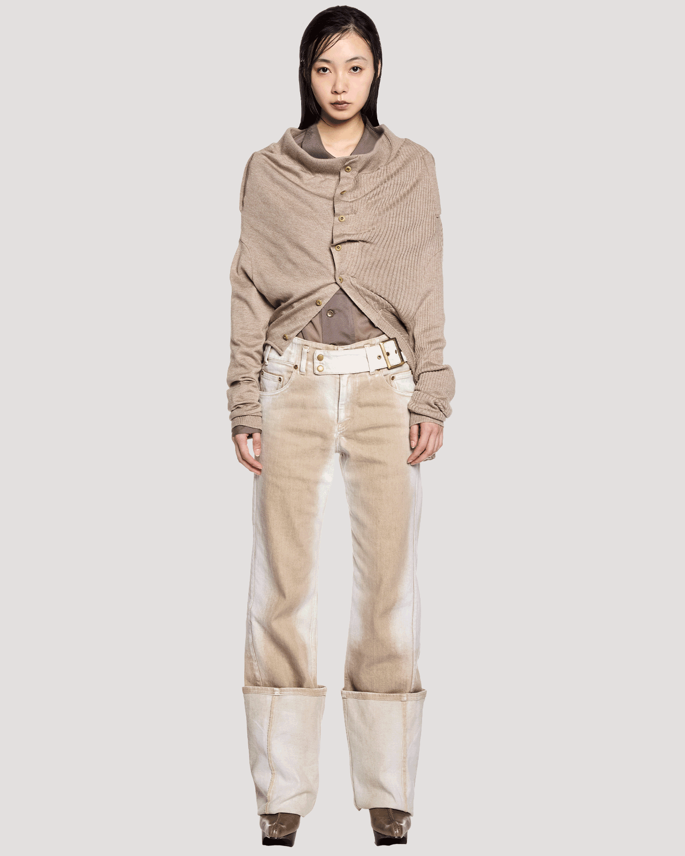 ﬂux shirt / M259SH03 - rose brown - mukcyen online