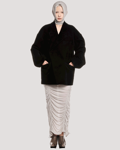stretch layered hijab / M259AC02 - gray - mukcyen online