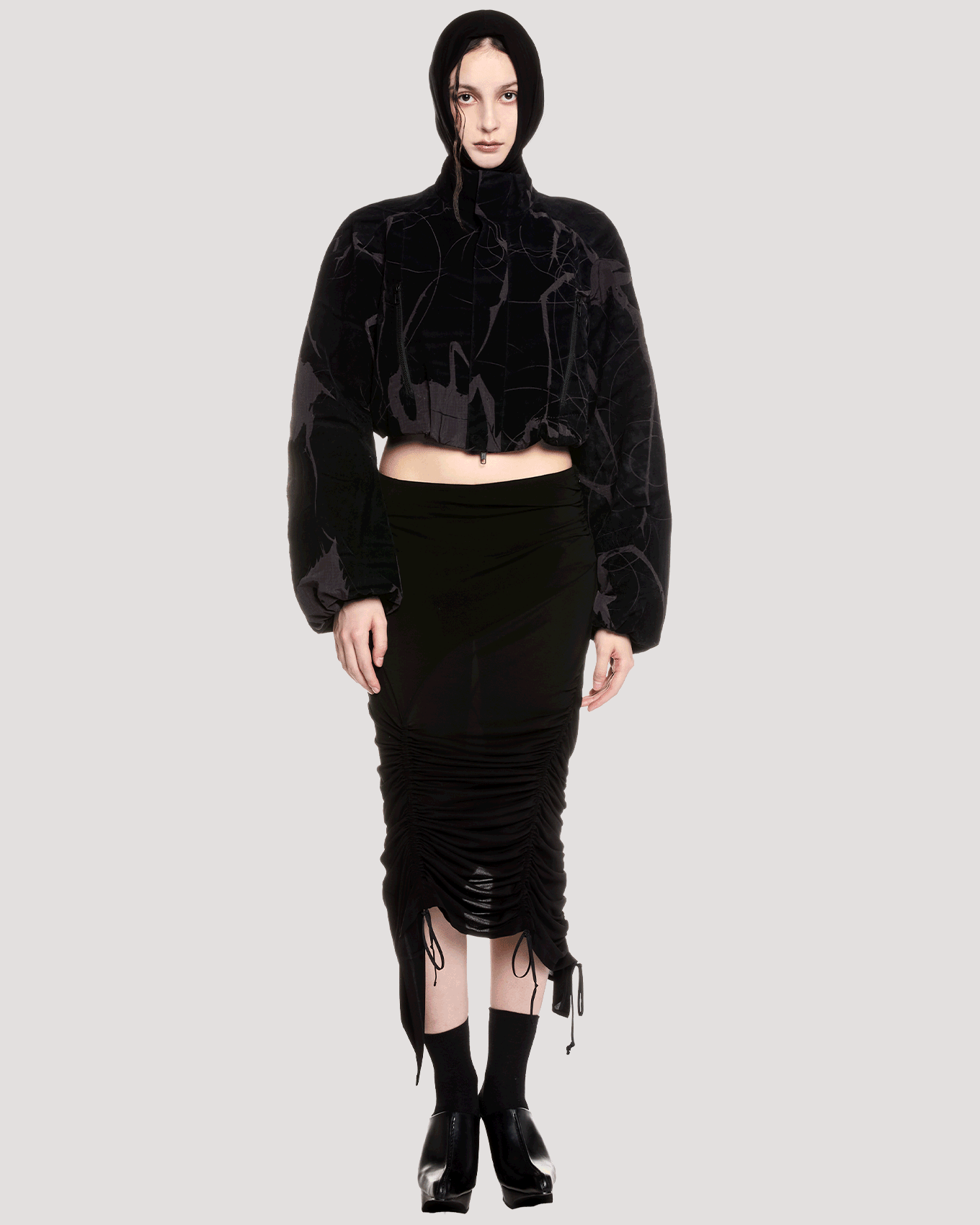spider ﬂocky track jacket / M259BL02 - black - mukcyen online