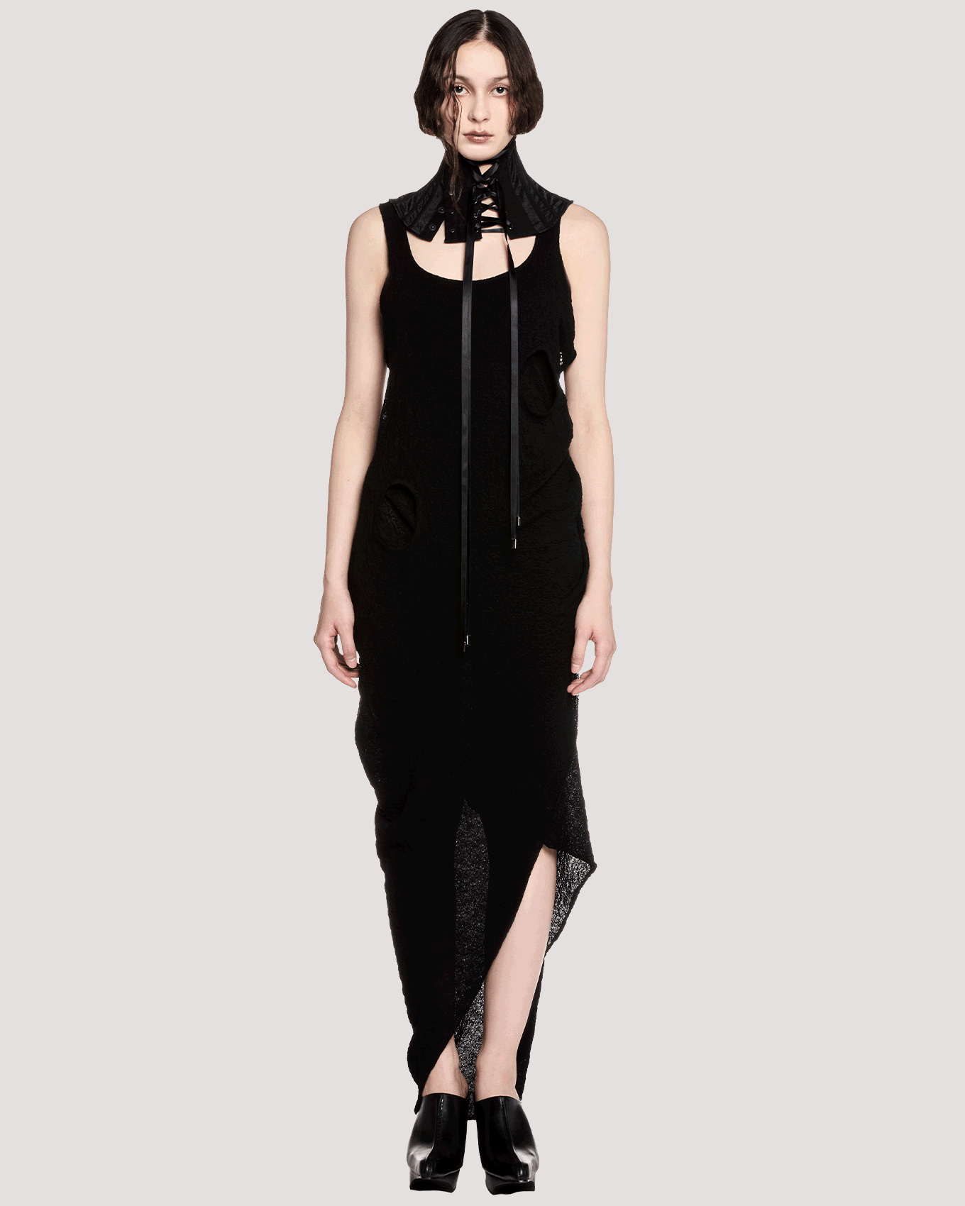 knitted dresses draped Satin knit dress with draped neckline