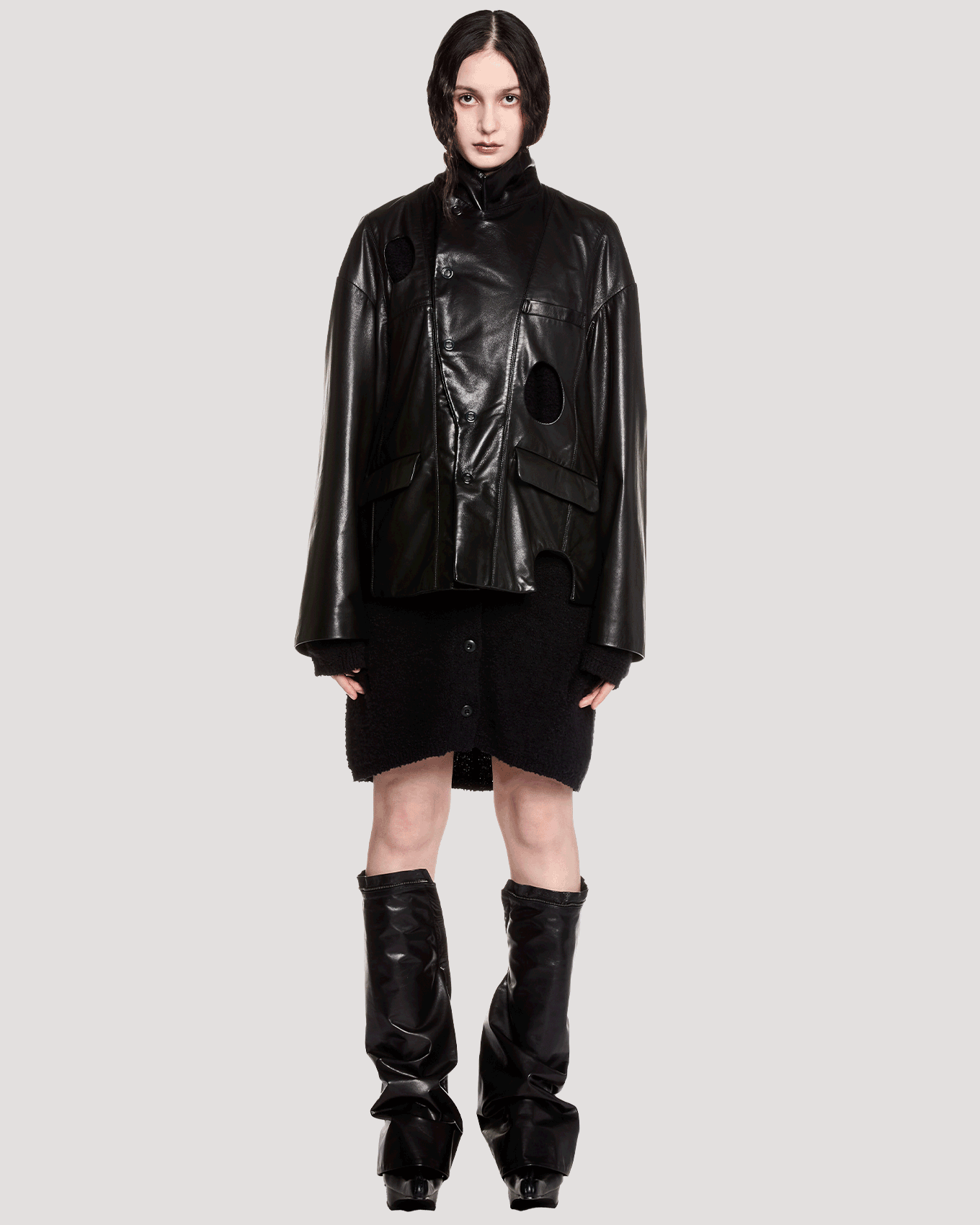 leather hole jacket / M259JK03 - mukcyen online