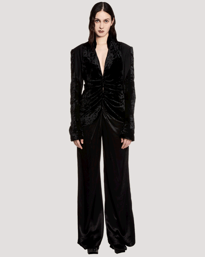 velvet draped jacket / M259JK02 - black - mukcyen online
