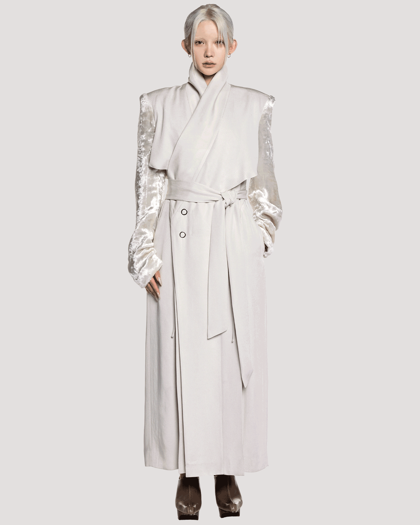 quicksand maxi coat / M259CT01 - ecru - mukcyen online