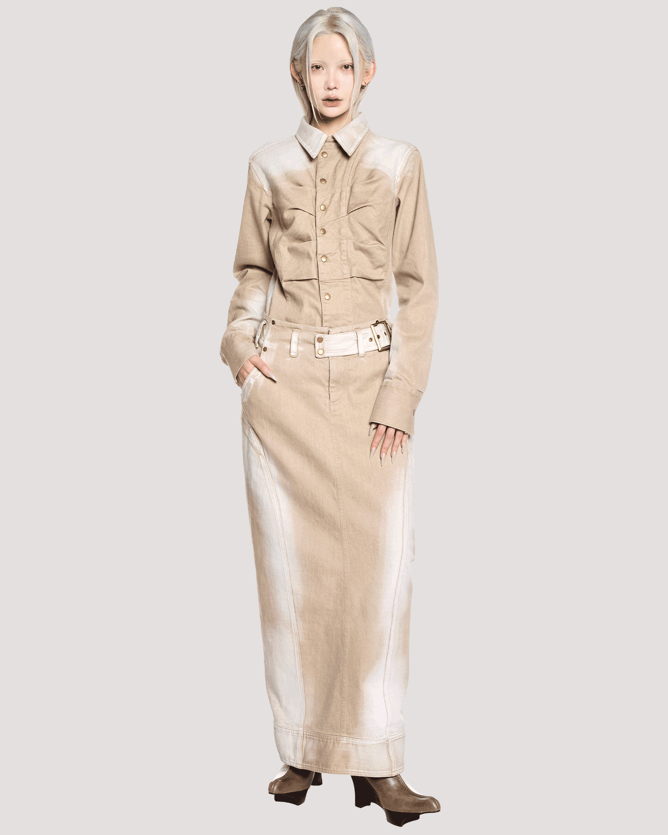 arch bridge-gete mule / M259AC01 - khaki gray - mukcyen online