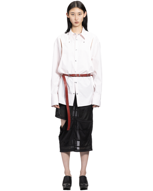 narrow layered belt / M266AC09 - red