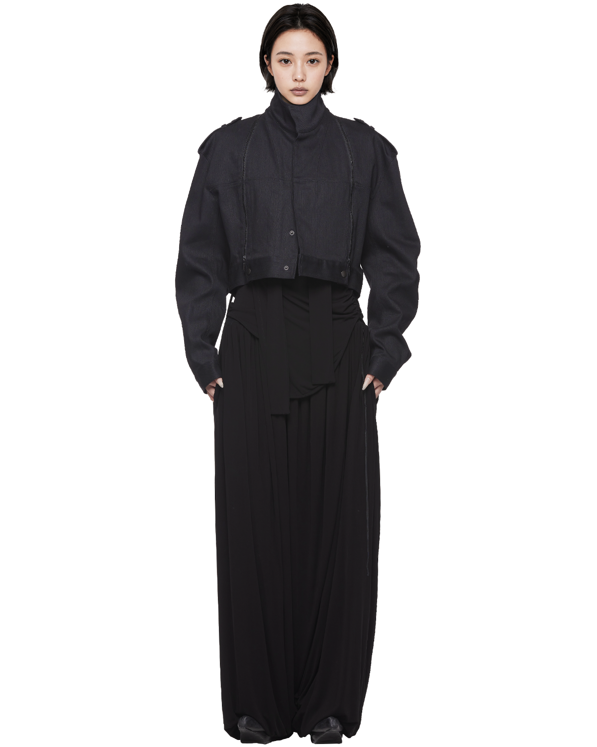 u zip denim jacket / M269BL04 - black