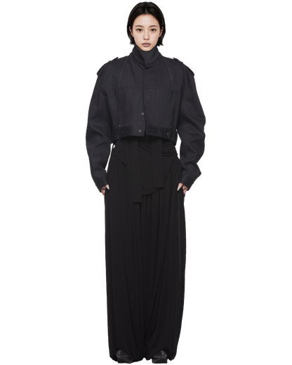 u zip denim jacket / M269BL04 - black