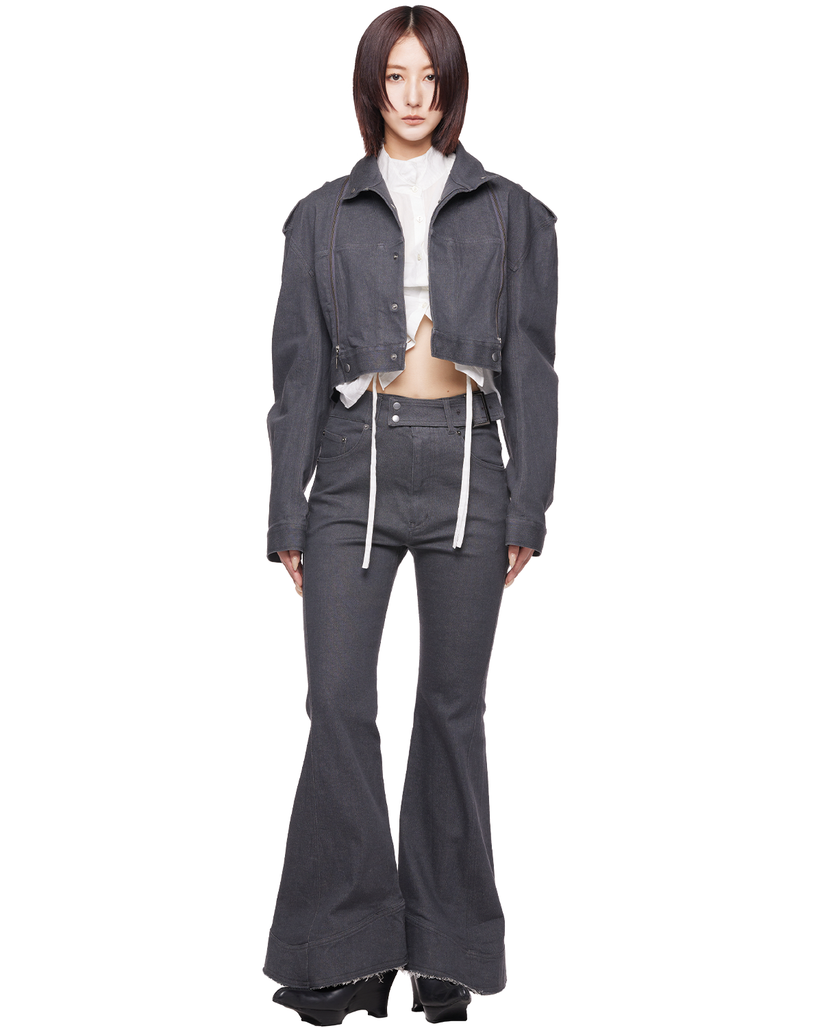 u zip denim jacket / M269BL04 - rock gray
