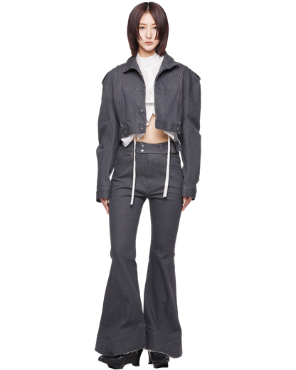 u zip denim jacket / M269BL04 - rock gray