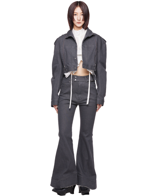 u zip denim jacket / M269BL04 - rock gray