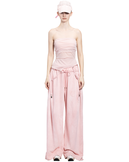 fold-cuff pants / M266PT01 - pink