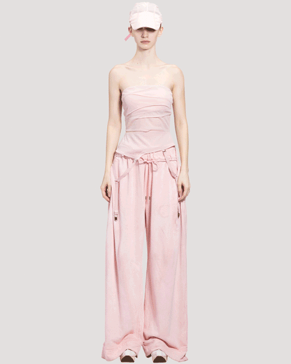 fold-cuff pants / M266PT01 - pink