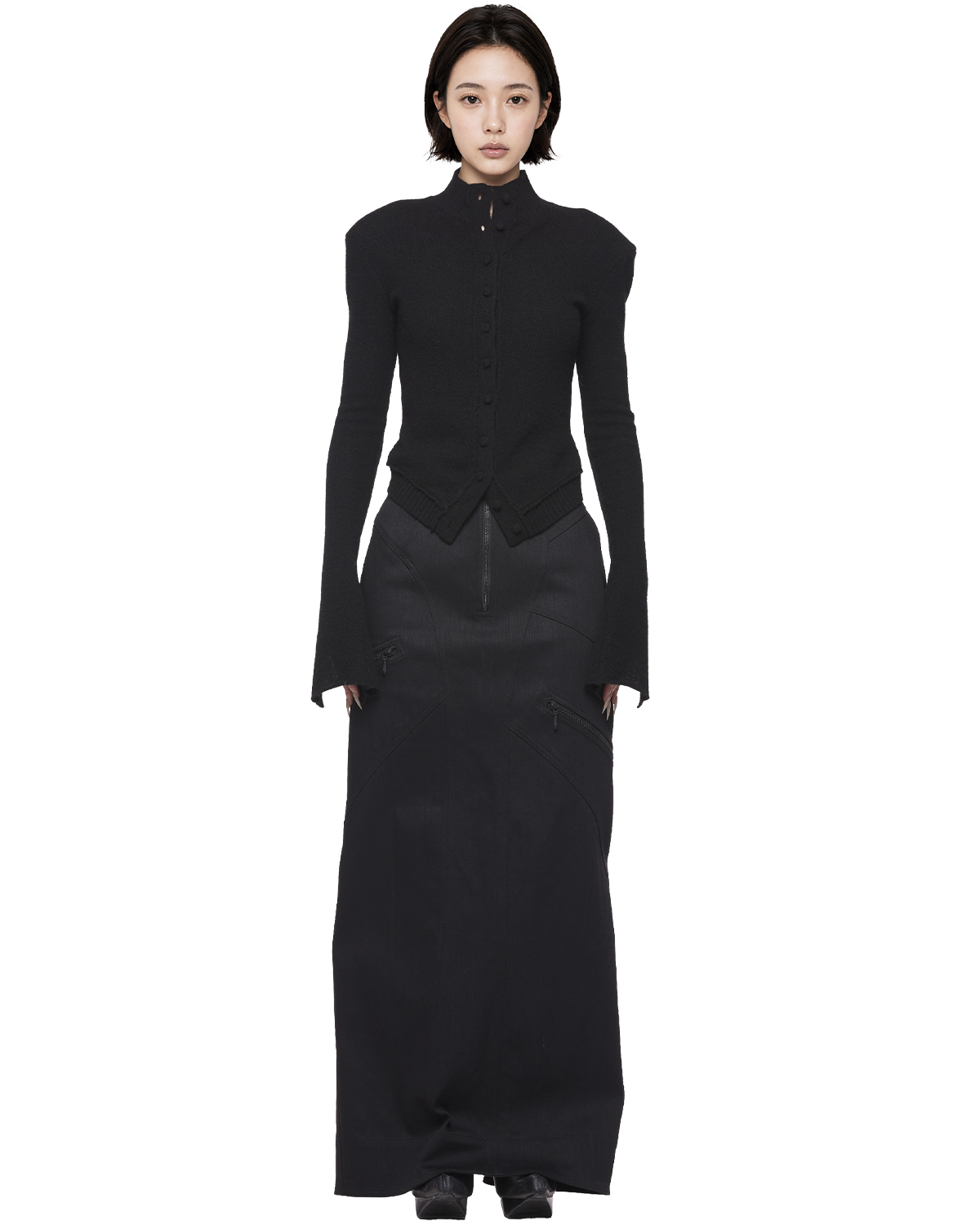 yak arc cardigan / M269CD02 - black