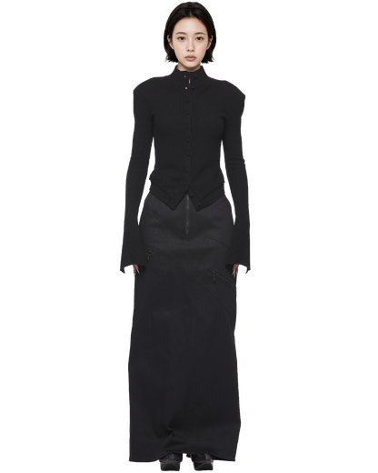 yak arc cardigan / M269CD02 - black