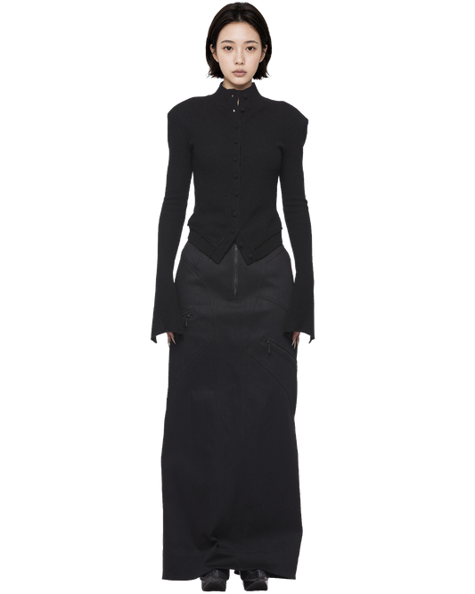 yak arc cardigan / M269CD02 - black