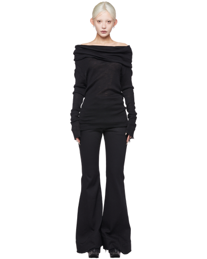 flare denim pants / M269PT04 -black