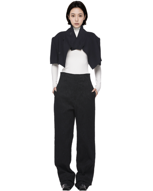 eroded jacquard trousers / M269PT08 - jet black
