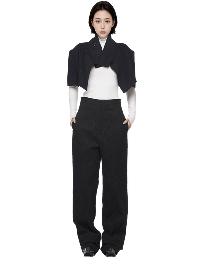 wool cashmere short coat / M269CP01 - black