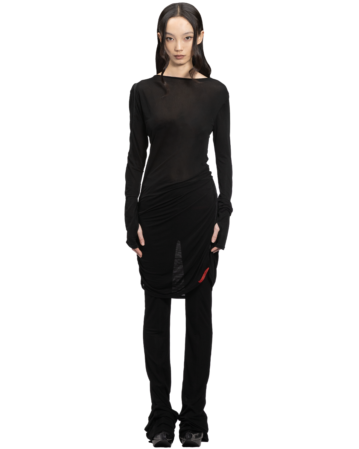 trace zip dress / M266DR01 - black