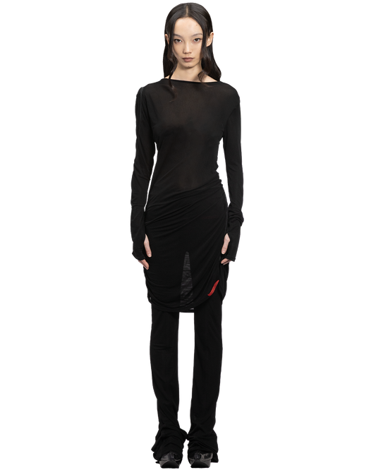 trace zip dress / M266DR01 - black