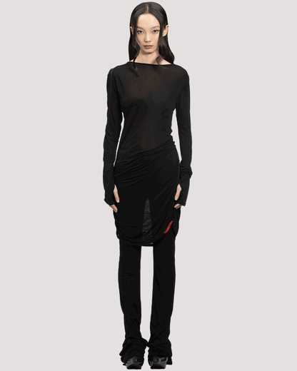 trace zip dress / M266DR01 - black