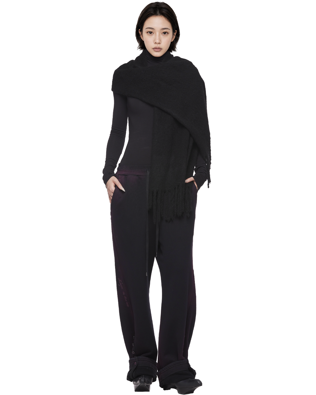 yak knit scarf / M269AC04 - black
