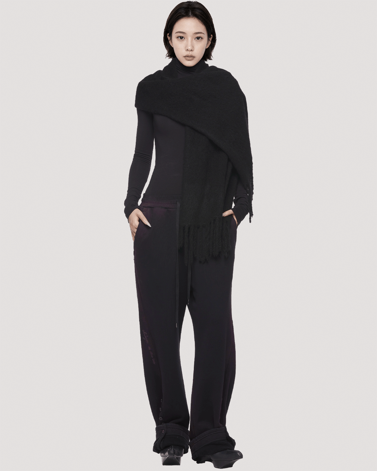 yak knit scarf / M269AC04 - black