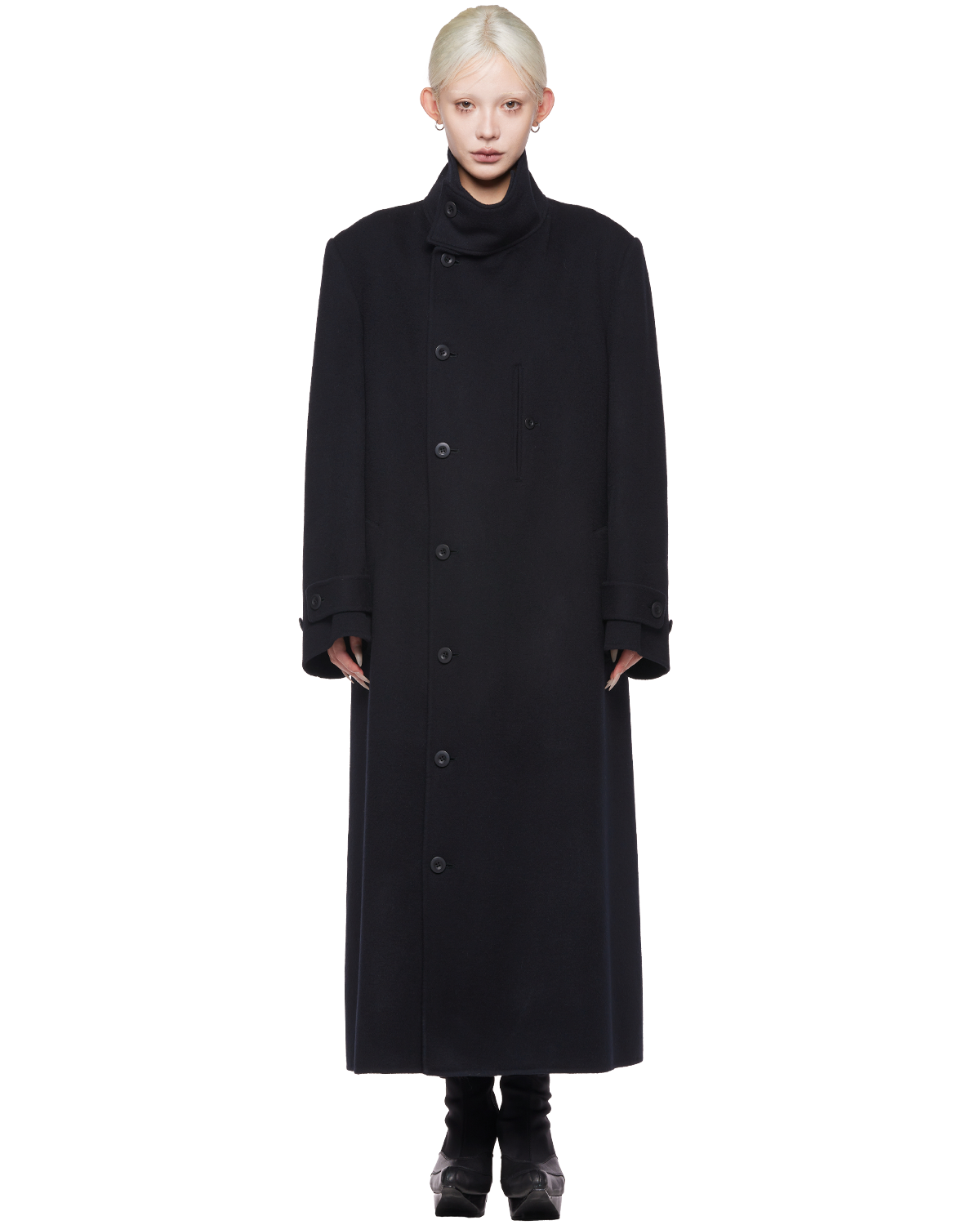 wool cashmere river coat / M269CT01 - black