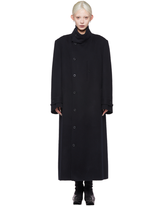 wool cashmere river coat / M269CT01 - black