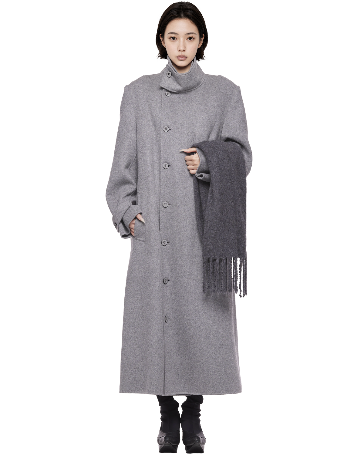 yak knit scarf / M269AC04 - gray