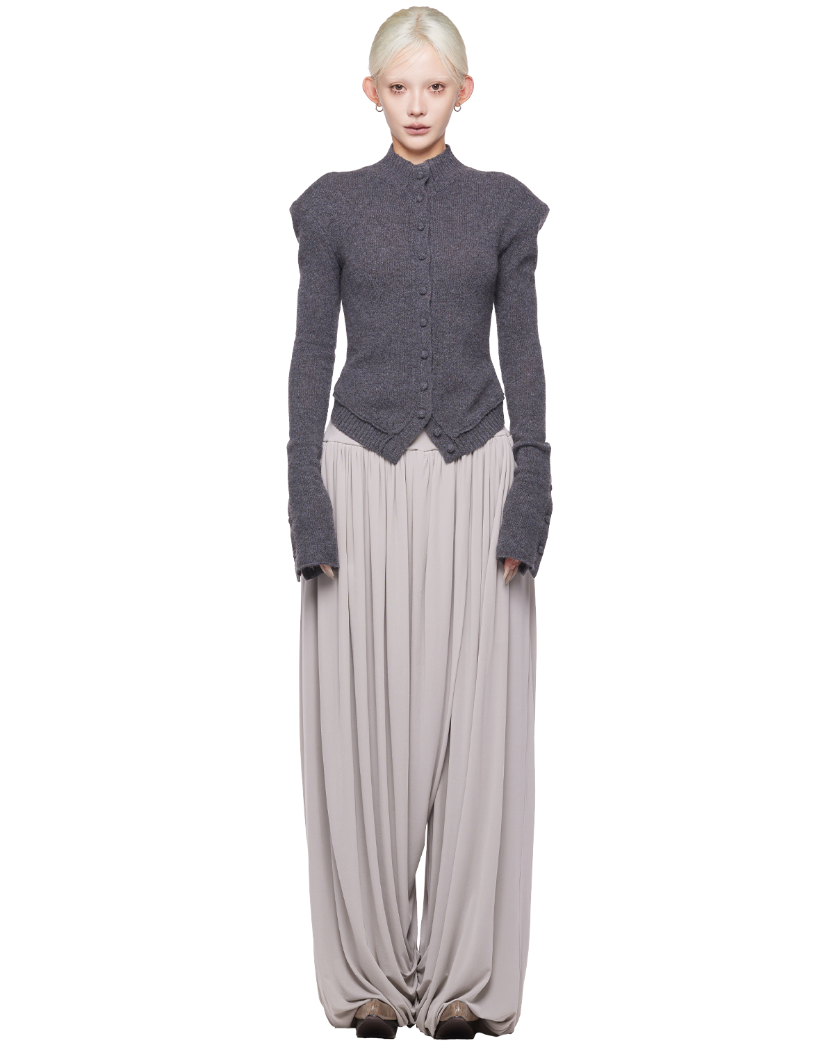 yak arc cardigan / M269CD02 - gray