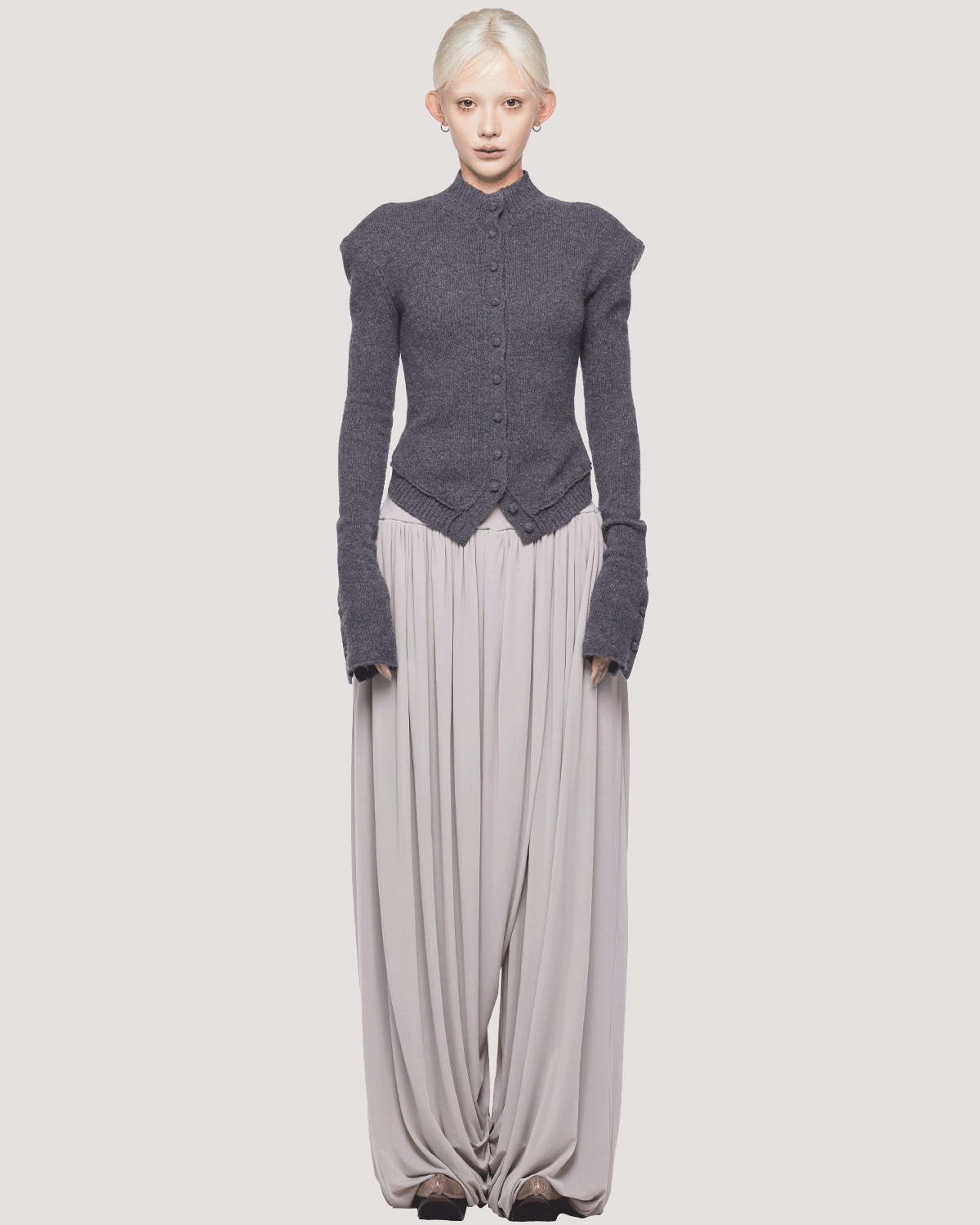 yak arc cardigan / M269CD02 - gray