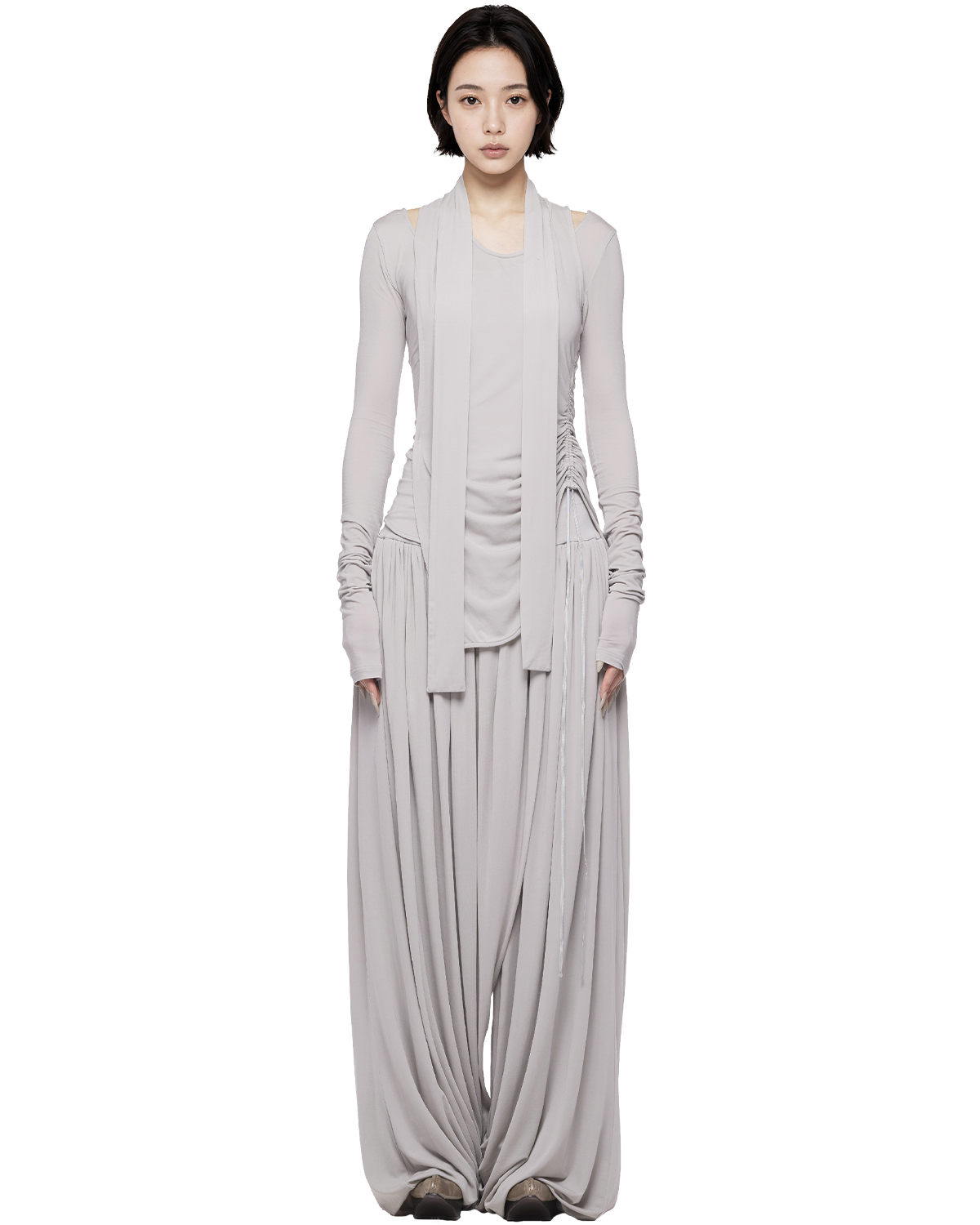 skin fluid trousers / M269PT11 - gray