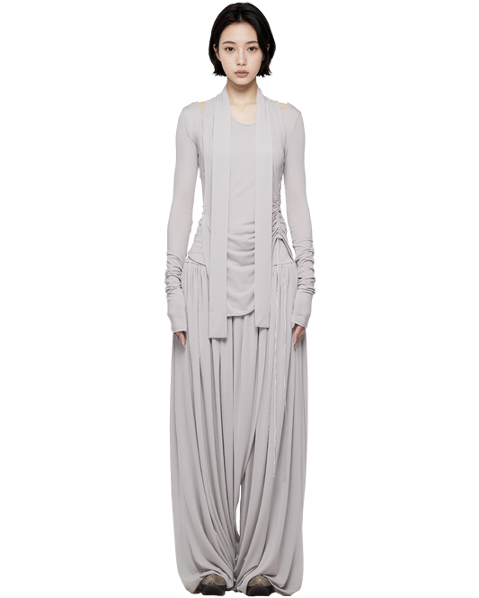 skin fluid trousers / M269PT11 - gray
