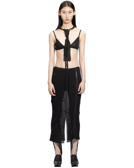 solid knit tie / M266AC10 - black