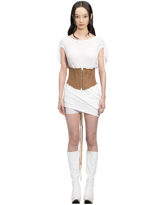 linen gaze corset / M266CS01 - brown