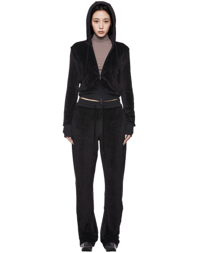 soft velour hoodie / M269BL03 - jet black